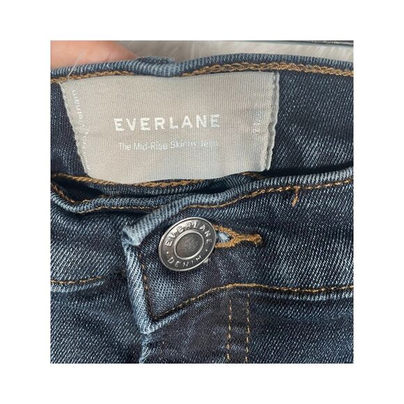 Everlane Jeans Women's Size 31" Mid‎ Rise Skinny Dark Blue Wash - Picture 4 of 8